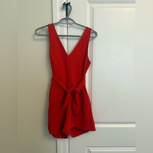 Wilfred Red Sleeveless V-Neck Romper